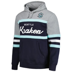 Seattle Kraken Head Coach Pullover Hoodie - Deep Sea Blue/Gray - NHL 200328535