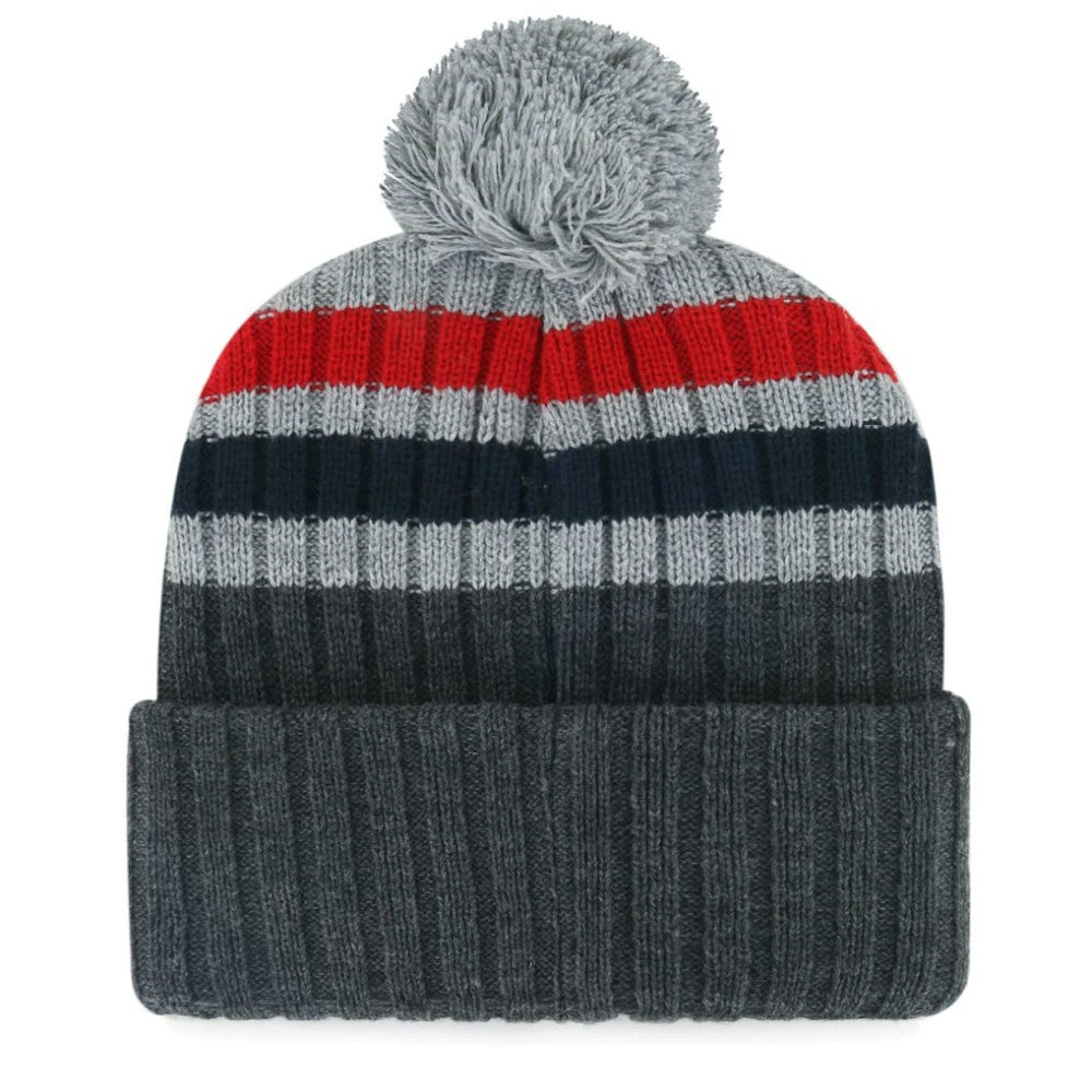 Boston Red Sox '47 Stack Cuffed Knit Hat with Pom - Gray - 47 brand Lifestyle