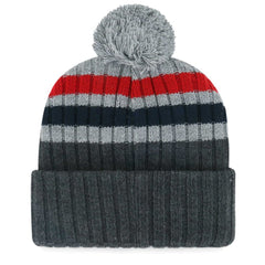 Boston Red Sox '47 Stack Cuffed Knit Hat with Pom - Gray - 47 brand Lifestyle