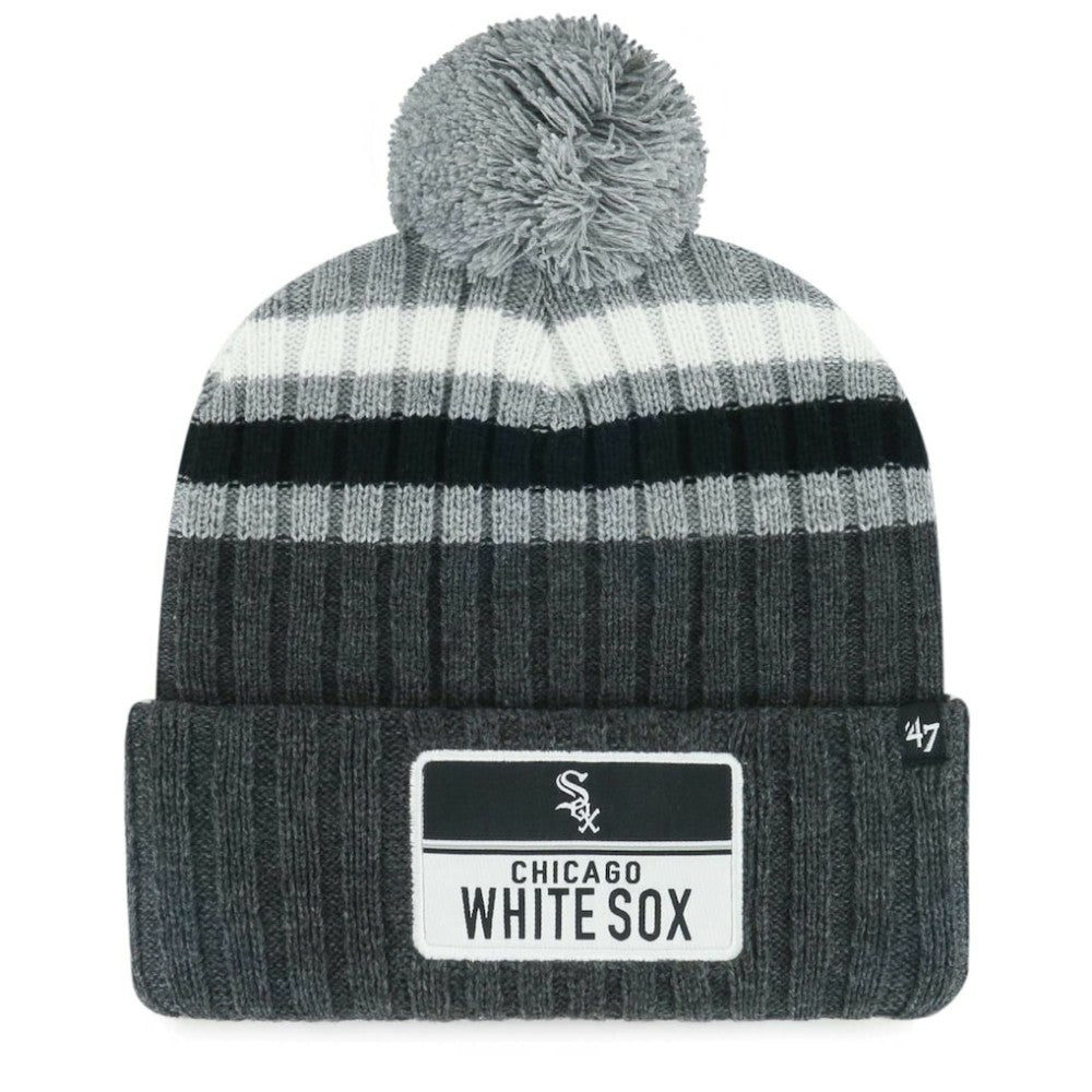 Chicago White Sox '47 Stack Cuffed Knit Hat with Pom - Gray - 47 brand Discount