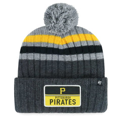 Pittsburgh Pirates '47 Stack Cuffed Knit Hat with Pom - Gray - 47 brand Sale