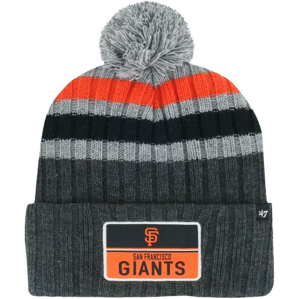 San Francisco Giants '47 Stack Cuffed Knit Hat with Pom - Gray - 47 brand Discount