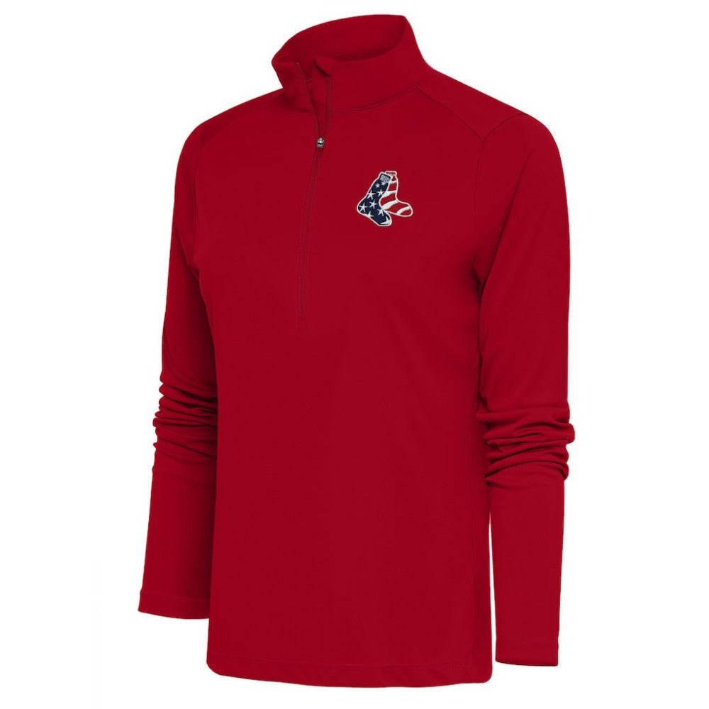 Boston Red Sox Antigua Women's Patriotic Tribute Half-Zip Pullover Top - Red - MLB Discount