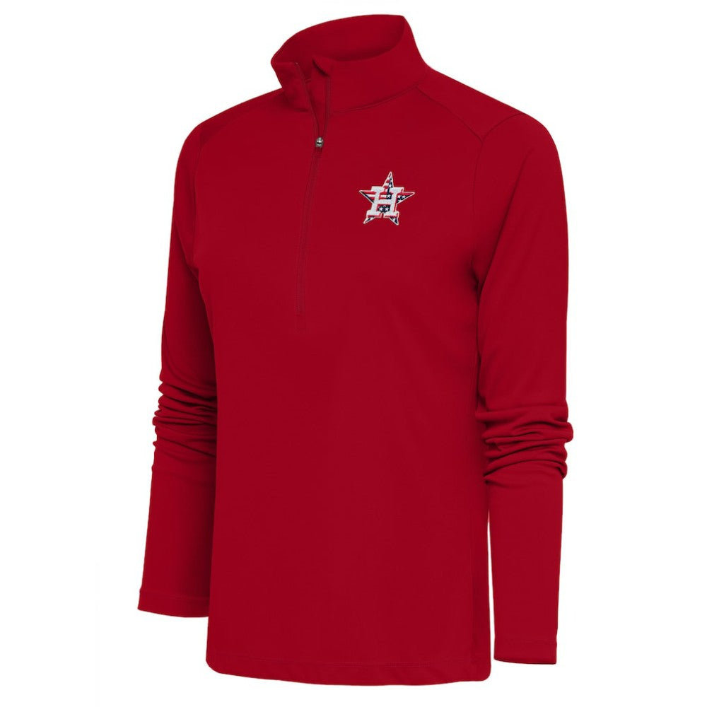 Houston Astros Antigua Women's Patriotic Tribute Half-Zip Pullover Top - Red - MLB on Sale