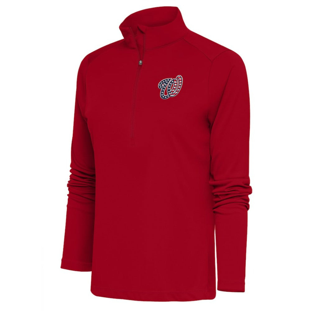Washington Nationals Antigua Women's Patriotic Tribute Half-Zip Pullover Top - Red - MLB Online