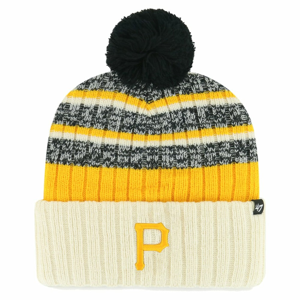 Pittsburgh Pirates '47 Tavern Cuffed Knit Hat with Pom - Natural - 47 brand Discount