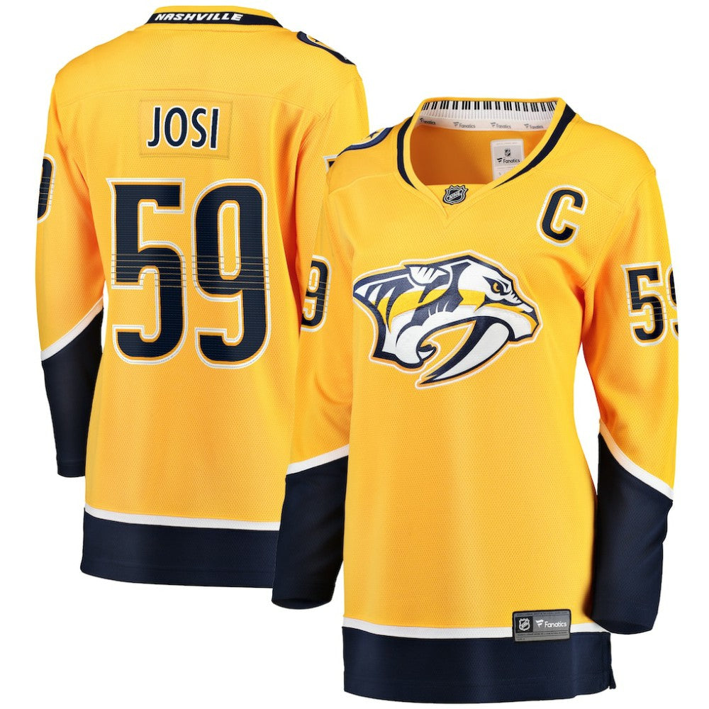 Roman Josi Nashville Predators Fanatics Women's Home Breakaway Player Jersey - Gold - NHL 200340948