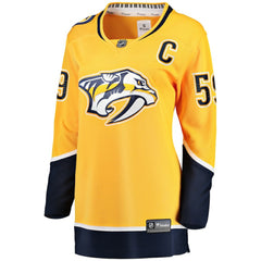 Roman Josi Nashville Predators Fanatics Women's Home Breakaway Player Jersey - Gold - NHL 200340948