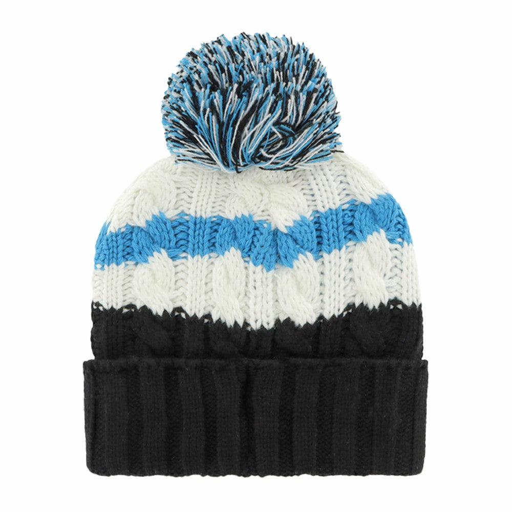 Miami Marlins '47 Women's Ashfield Cuffed Knit Hat with Pom - White/Black - 47 brand Online