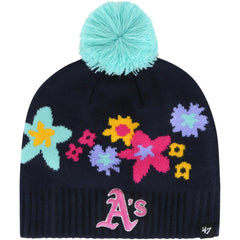 Athletics '47 Girls Youth Buttercup Knit Beanie with Pom - Navy - 47 brand on Sale