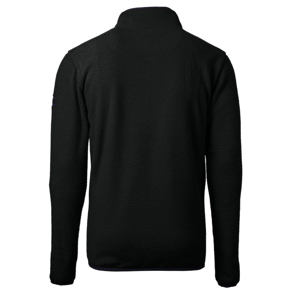 Philadelphia Eagles Cutter & Buck Gridiron Classics Big & Tall Cascade Eco Sherpa Fleece Quarter-Zip Pullover Jacket Black
