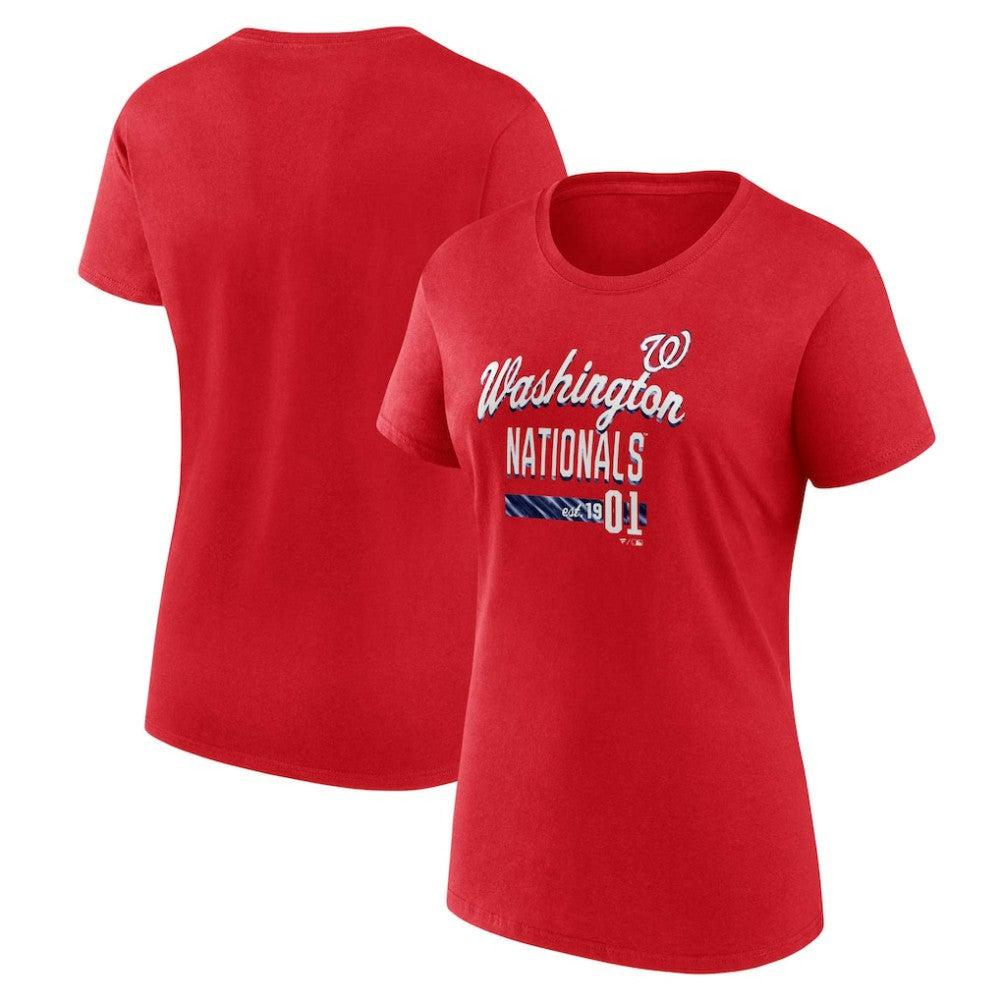 Washington Nationals Fanatics Women's Logo Fitted T-Shirt - Red - Fanatics on Sale