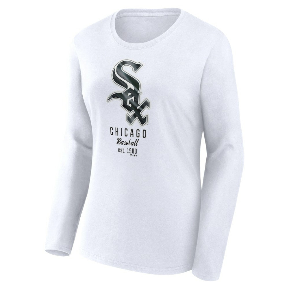 Chicago White Sox Fanatics Women's Lightweight Fitted Long Sleeve T-Shirt - White - Fanatics on Sale