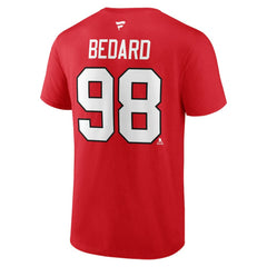 Connor Bedard Chicago Blackhawks Fanatics Authentic Stack Name & Number T-Shirt - Red - NHL 200351239