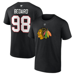 Connor Bedard Chicago Blackhawks Fanatics Authentic Stack Name & Number T-Shirt - Black - NHL 200351240