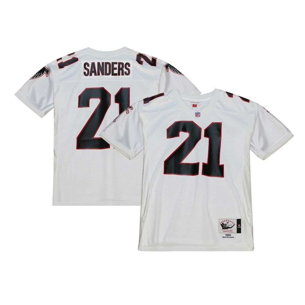 Mitchell & Ness Deion Sanders Atlanta Falcons 1991 Authentic Throwback Retired Player Jersey White