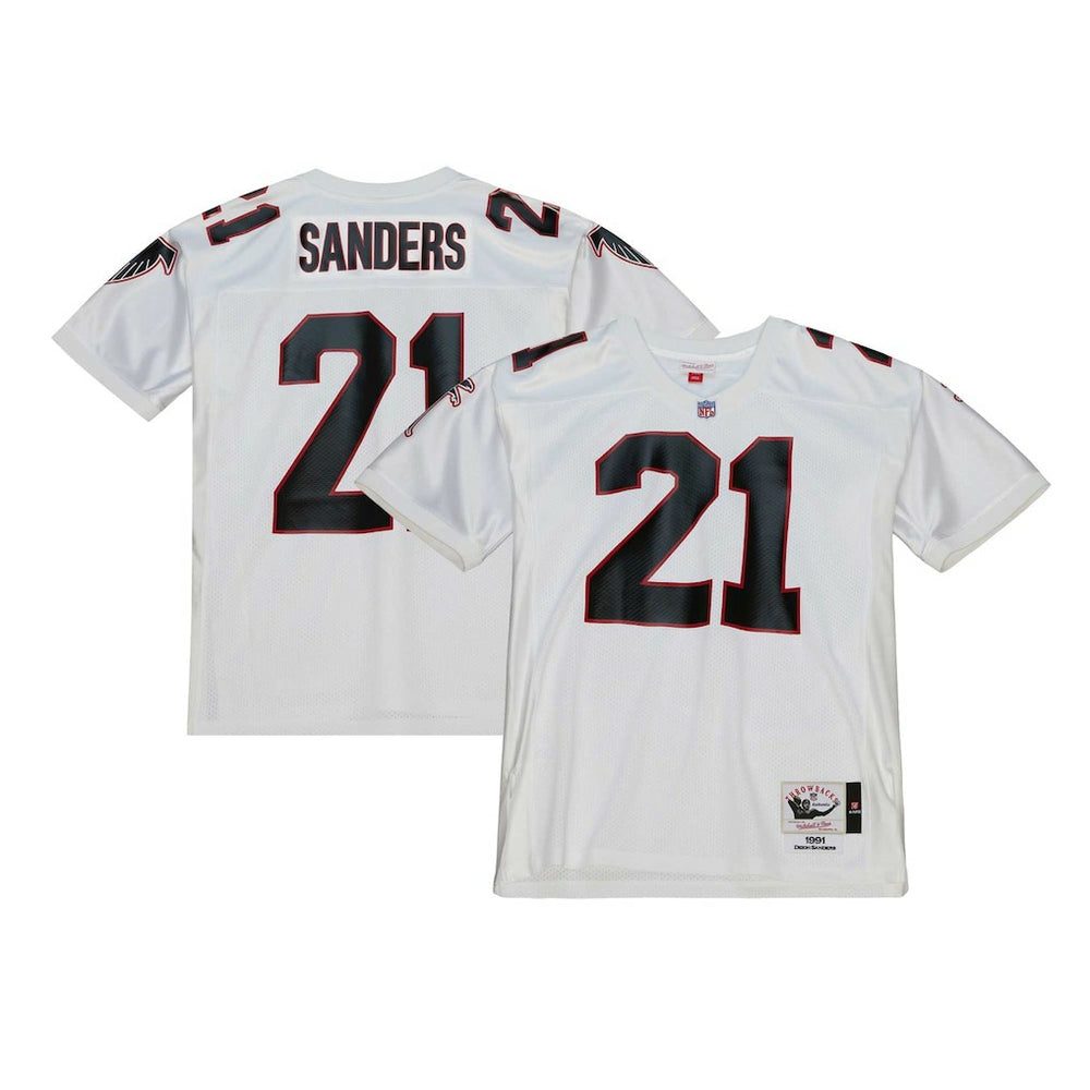 Mitchell & Ness Deion Sanders Atlanta Falcons 1991 Authentic Throwback Retired Player Jersey White