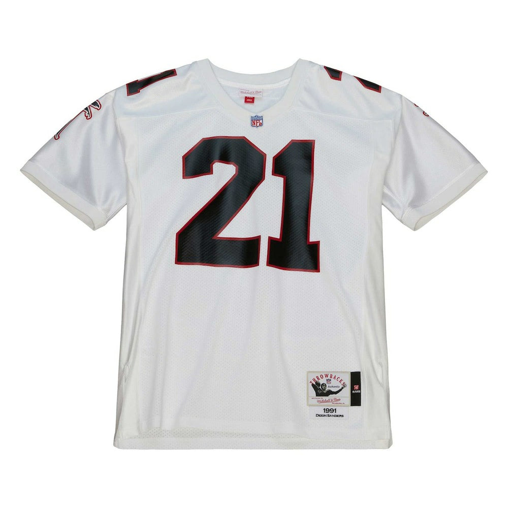 Mitchell & Ness Deion Sanders Atlanta Falcons 1991 Authentic Throwback Retired Player Jersey White