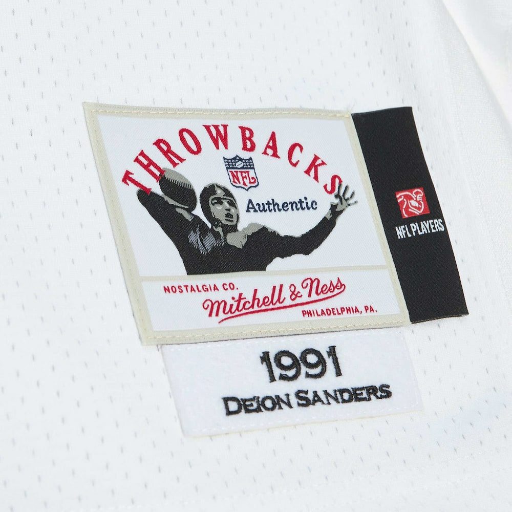 Mitchell & Ness Deion Sanders Atlanta Falcons 1991 Authentic Throwback Retired Player Jersey White