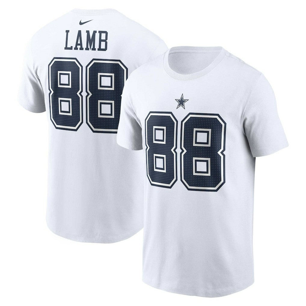 Nike CeeDee Lamb Dallas Cowboys Player Name & Number T-Shirt White