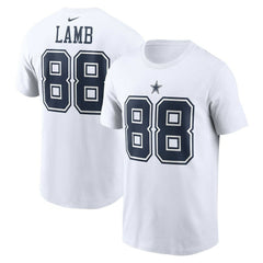 Nike CeeDee Lamb Dallas Cowboys Player Name & Number T-Shirt White