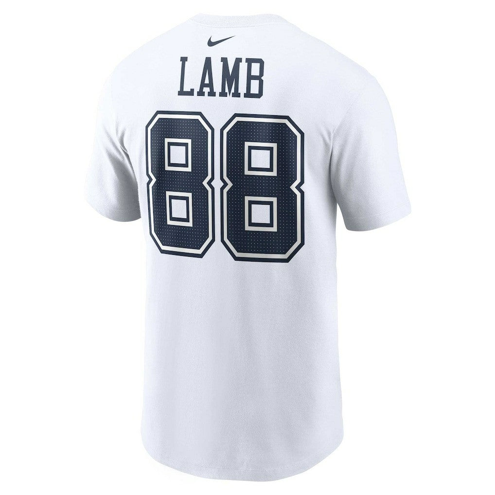 Nike CeeDee Lamb Dallas Cowboys Player Name & Number T-Shirt White