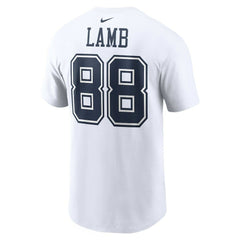 Nike CeeDee Lamb Dallas Cowboys Player Name & Number T-Shirt White