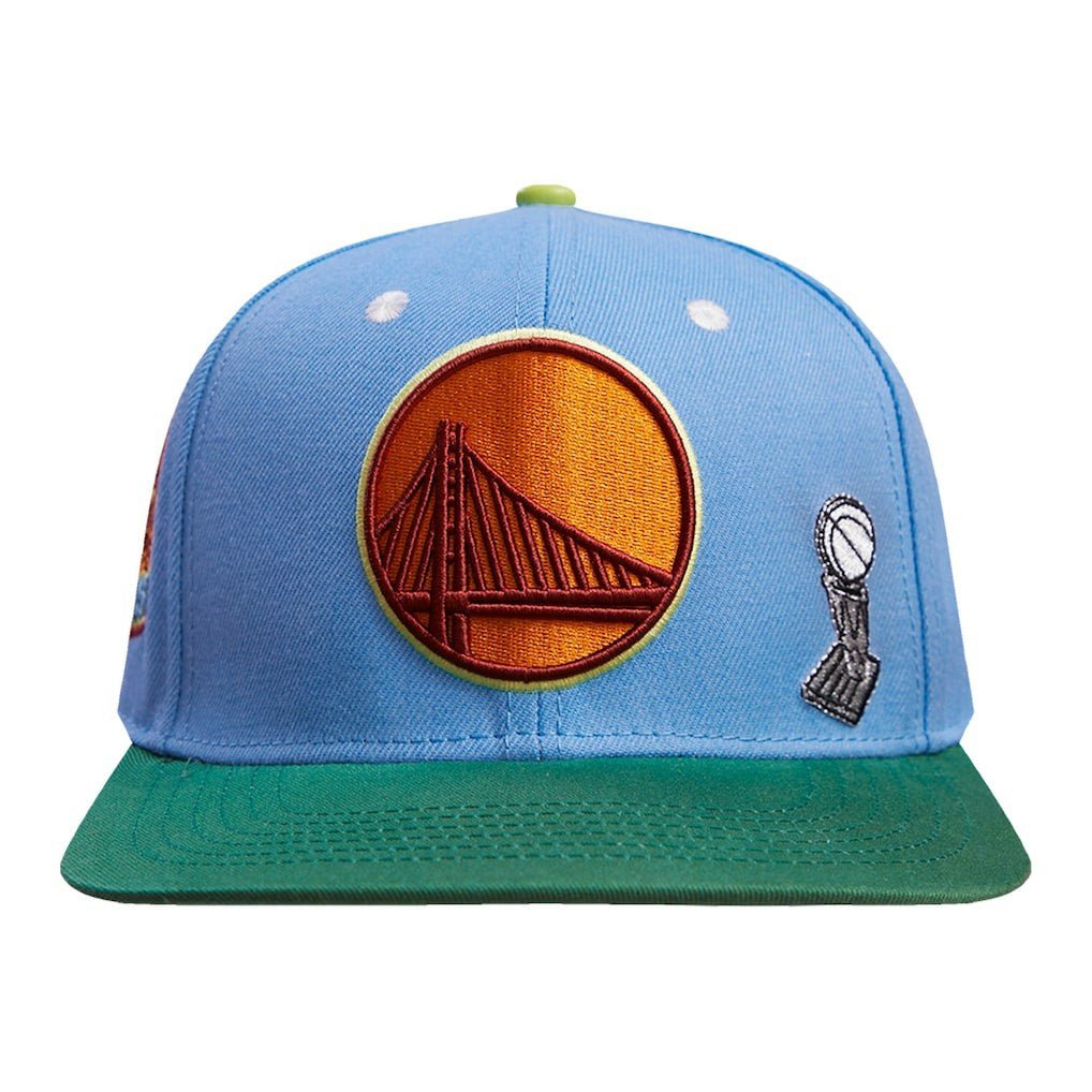 Golden State Warriors Pro Standard Retro Program 2-Tone Snapback Hat Light Blue/Green