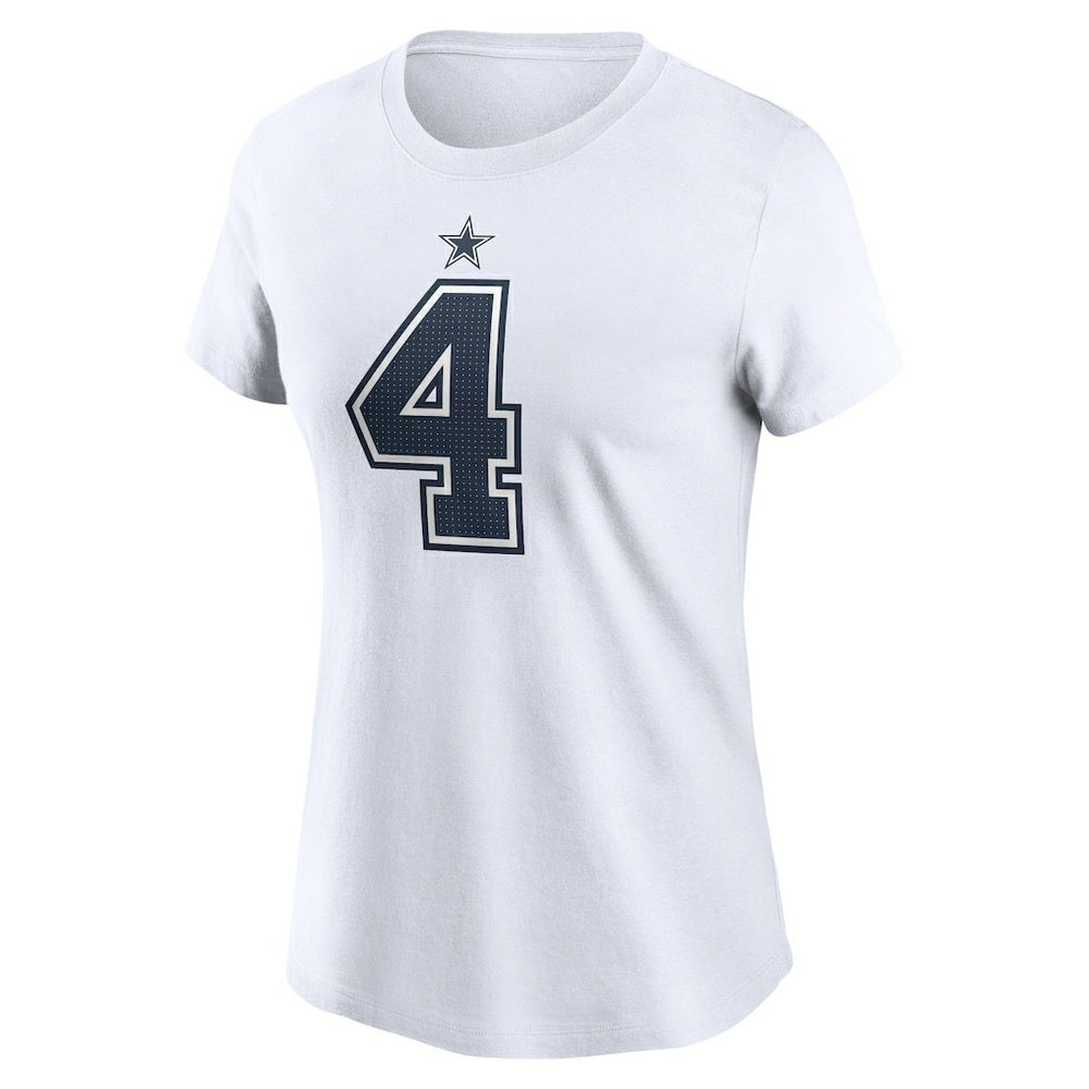 Nike Dak Prescott Dallas Cowboys Women's Player Name & Number T-Shirt White