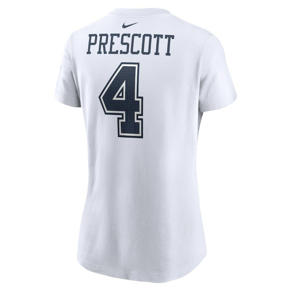Nike Dak Prescott Dallas Cowboys Women's Player Name & Number T-Shirt White