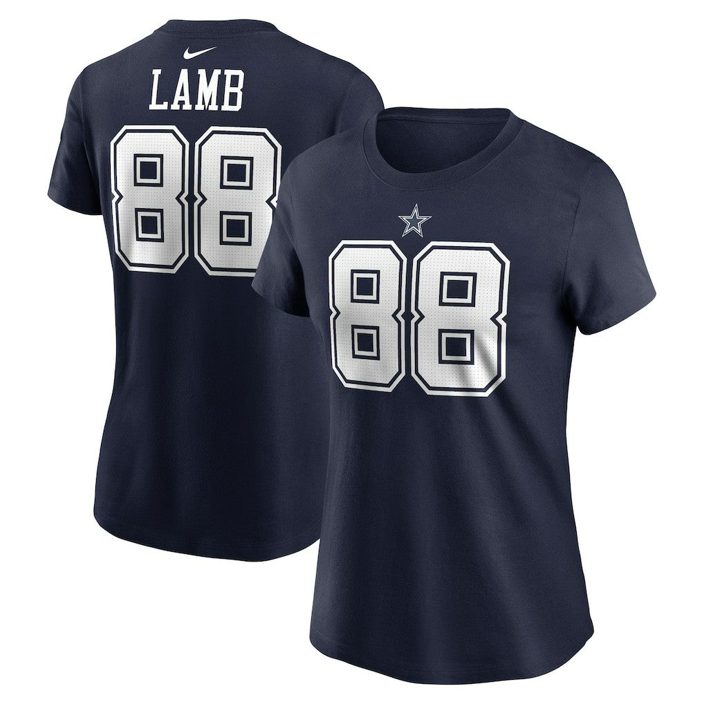Nike CeeDee Lamb Dallas Cowboys Women's Player Name & Number T-Shirt Navy