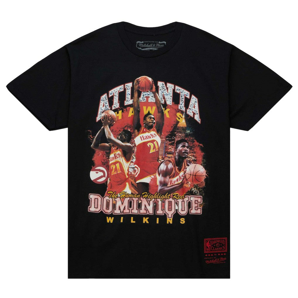 Dominique Wilkins Atlanta Hawks Hardwood Classics Bling Concert Player T-Shirt Black | Mitchell & Ness online