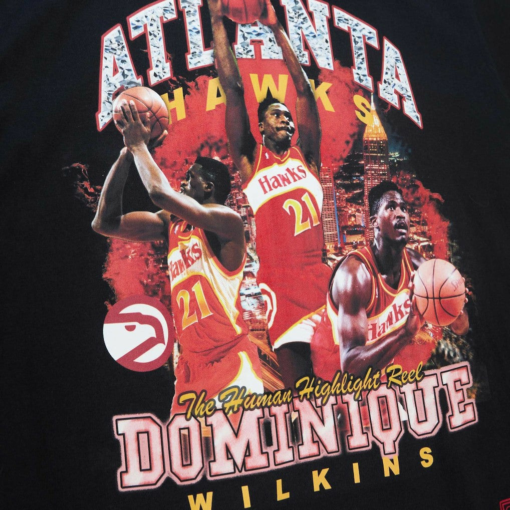 Dominique Wilkins Atlanta Hawks Hardwood Classics Bling Concert Player T-Shirt Black | Mitchell & Ness online