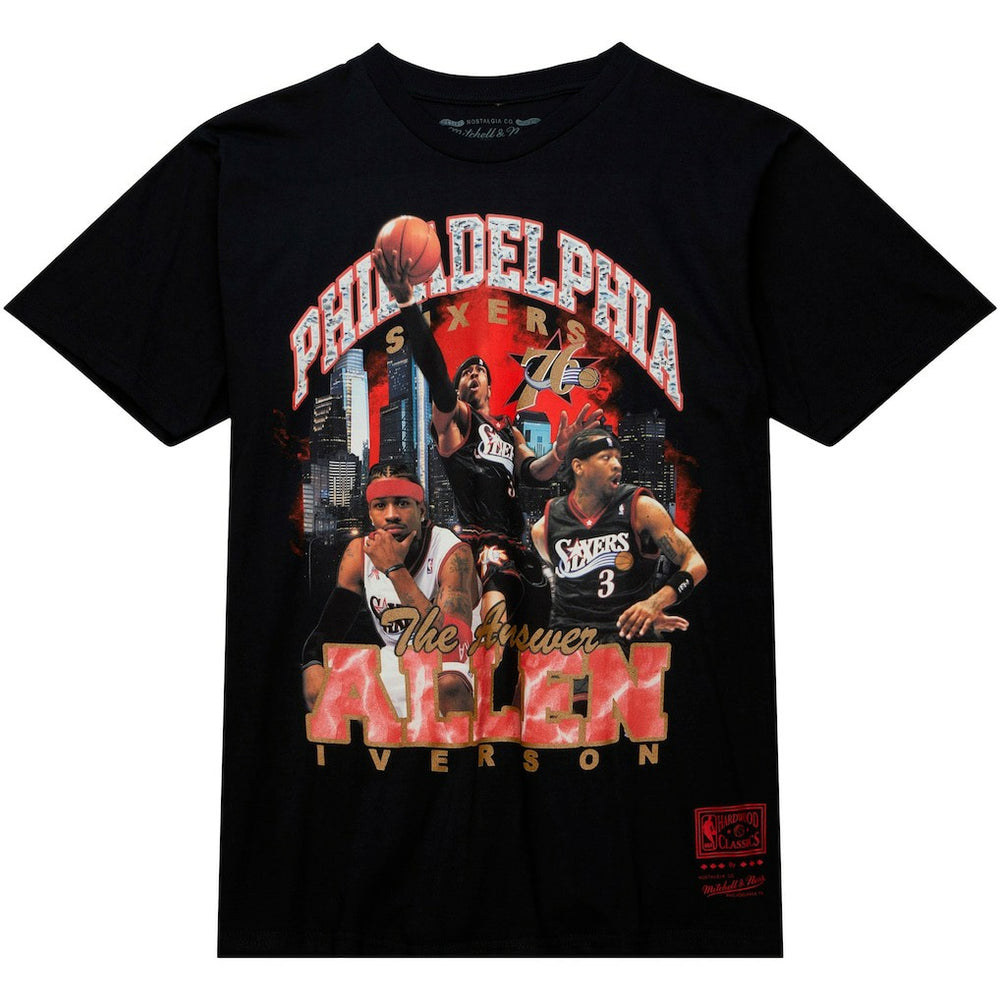 Allen Iverson Philadelphia 76ers Hardwood Classics Bling Concert Player T-Shirt Black | Mitchell & Ness Lifestyle