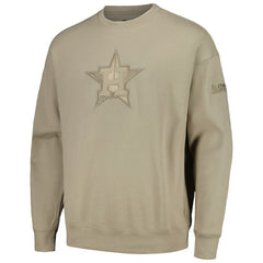 Houston Astros Pro Standard Neutral Drop Shoulder Pullover Sweatshirt - Pewter - MLB Lifestyle