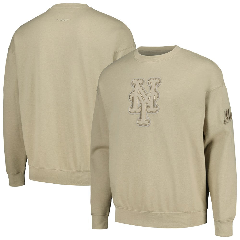 New York Mets Pro Standard Neutral Drop Shoulder Pullover Sweatshirt - Pewter - MLB on Sale