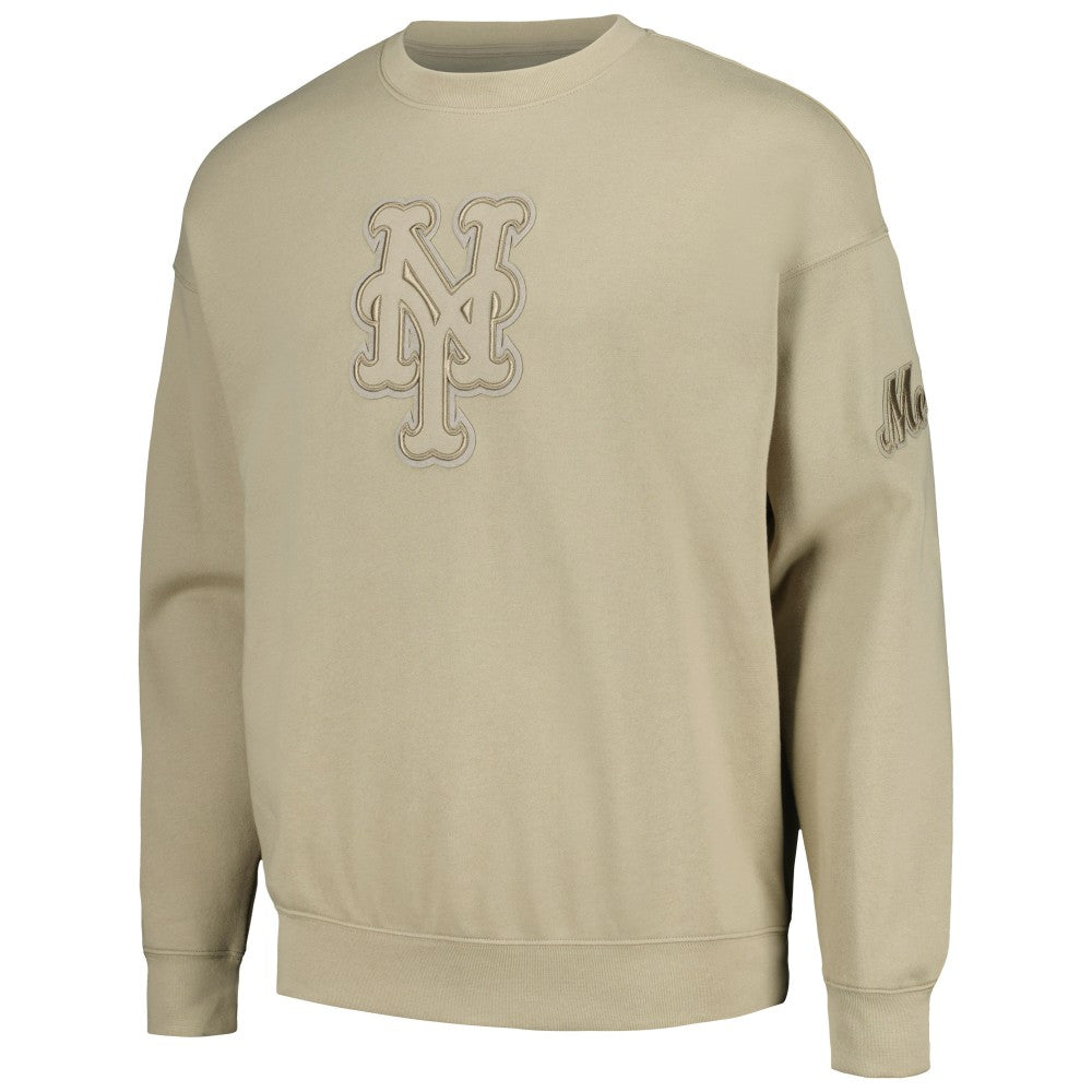 New York Mets Pro Standard Neutral Drop Shoulder Pullover Sweatshirt - Pewter - MLB on Sale