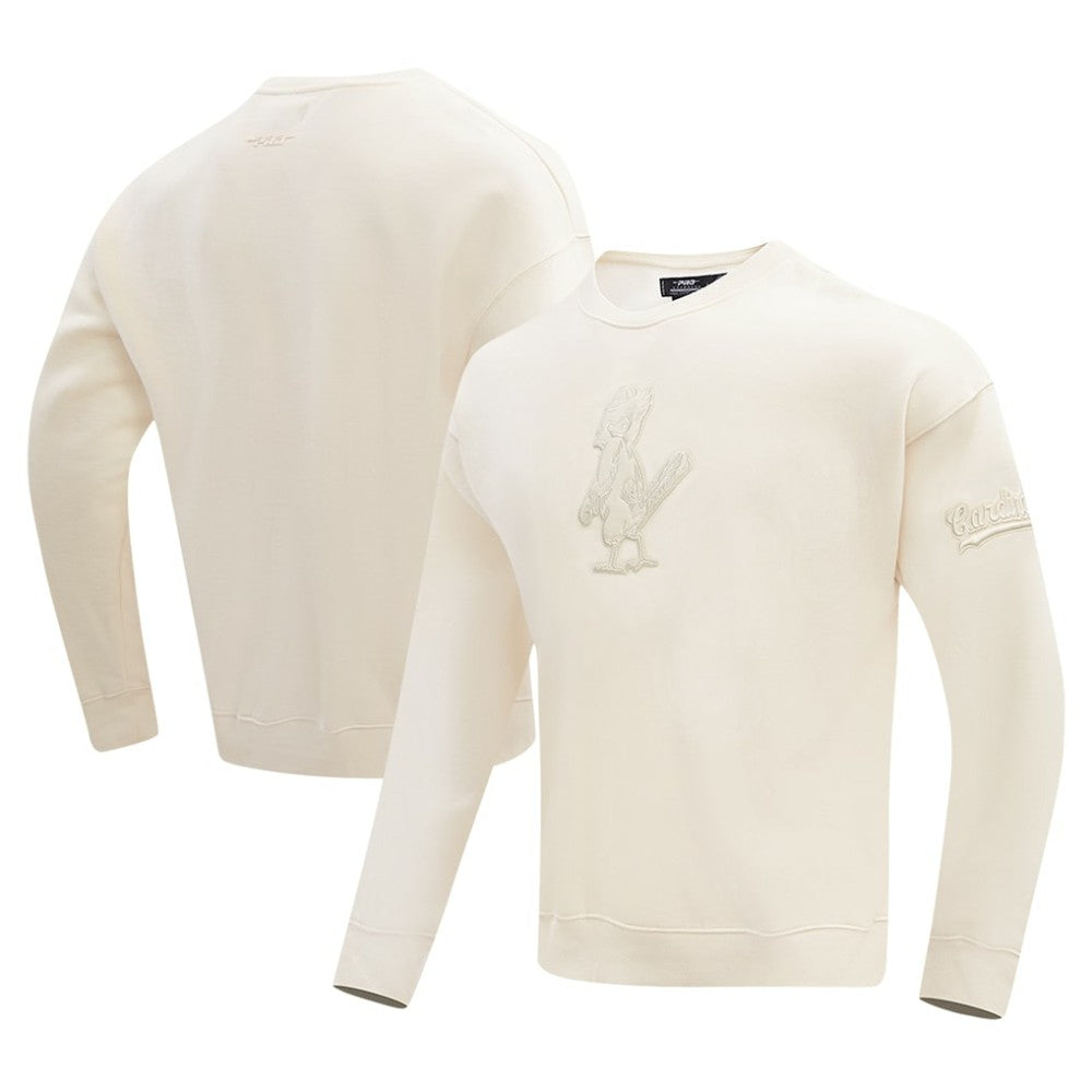 St. Louis Cardinals Pro Standard Neutral Drop Shoulder Pullover Sweatshirt - Cream - MLB Sale
