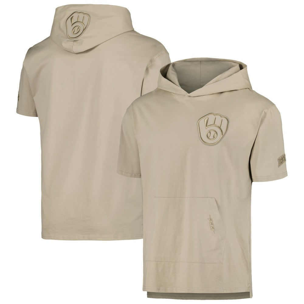 Milwaukee Brewers Pro Standard Neutral Hoodie T-Shirt - Tan - MLB Discount
