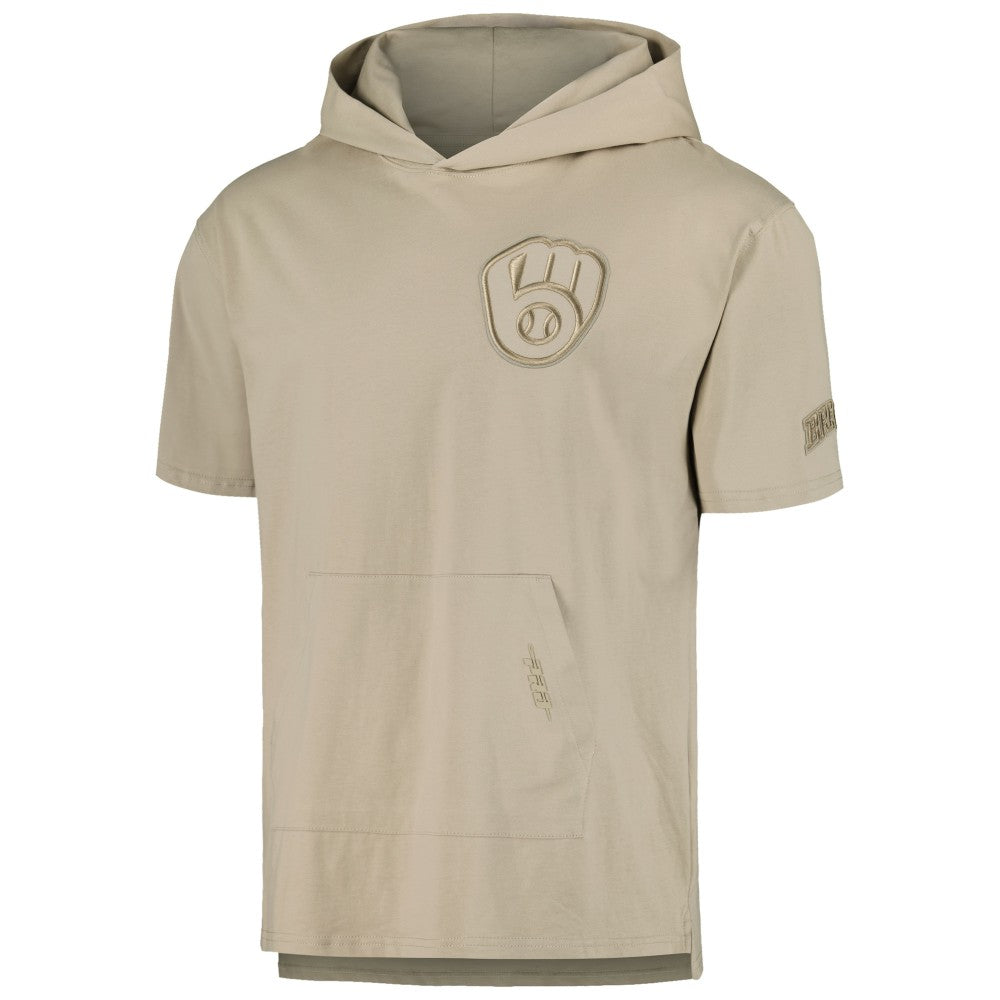Milwaukee Brewers Pro Standard Neutral Hoodie T-Shirt - Tan - MLB Discount
