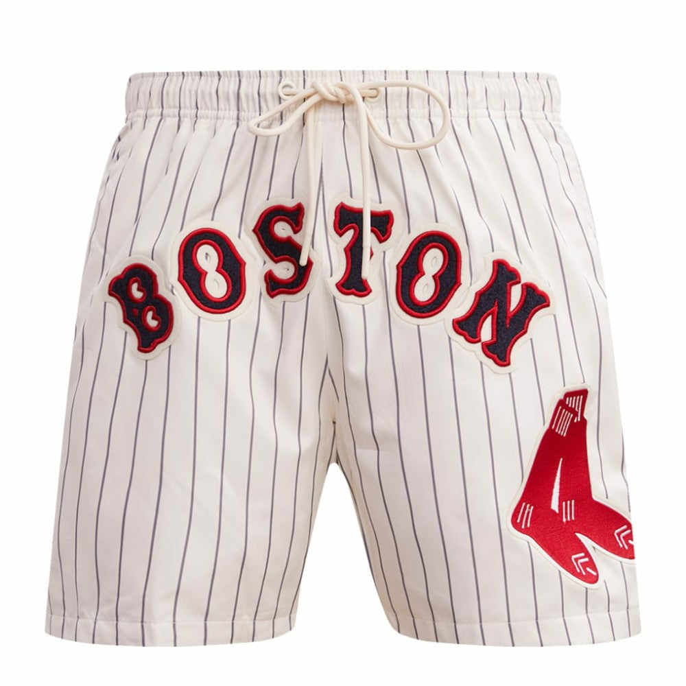 Boston Red Sox Pro Standard Pinstripe Retro Classic Woven Shorts - Cream - MLB on Sale