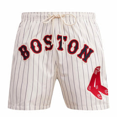 Boston Red Sox Pro Standard Pinstripe Retro Classic Woven Shorts - Cream - MLB on Sale