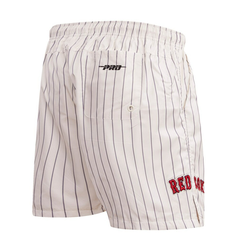 Boston Red Sox Pro Standard Pinstripe Retro Classic Woven Shorts - Cream - MLB on Sale