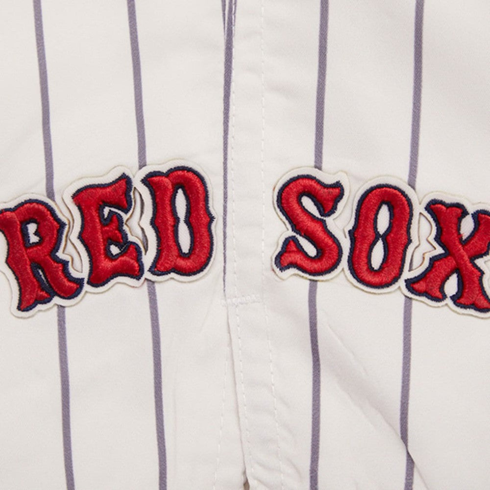 Boston Red Sox Pro Standard Pinstripe Retro Classic Woven Shorts - Cream - MLB on Sale
