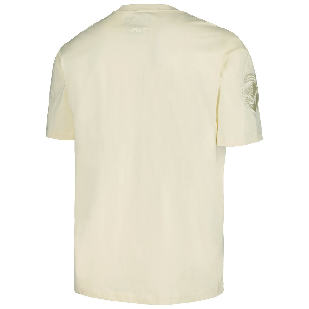 Cincinnati Reds Pro Standard Oversized Neutral CJ Dropped Shoulders T-Shirt - Cream - MLB Sale
