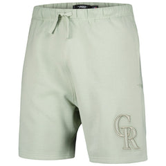 Colorado Rockies Pro Standard Neutral Fleece Shorts - Light Green - MLB Discount