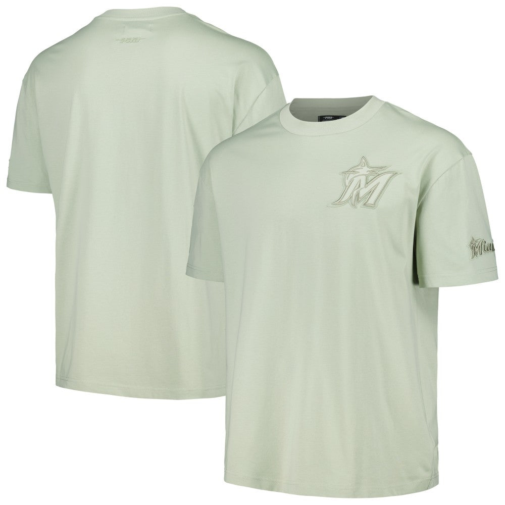 Miami Marlins Pro Standard Oversized Neutral CJ Dropped Shoulders T-Shirt - Mint - MLB Lifestyle