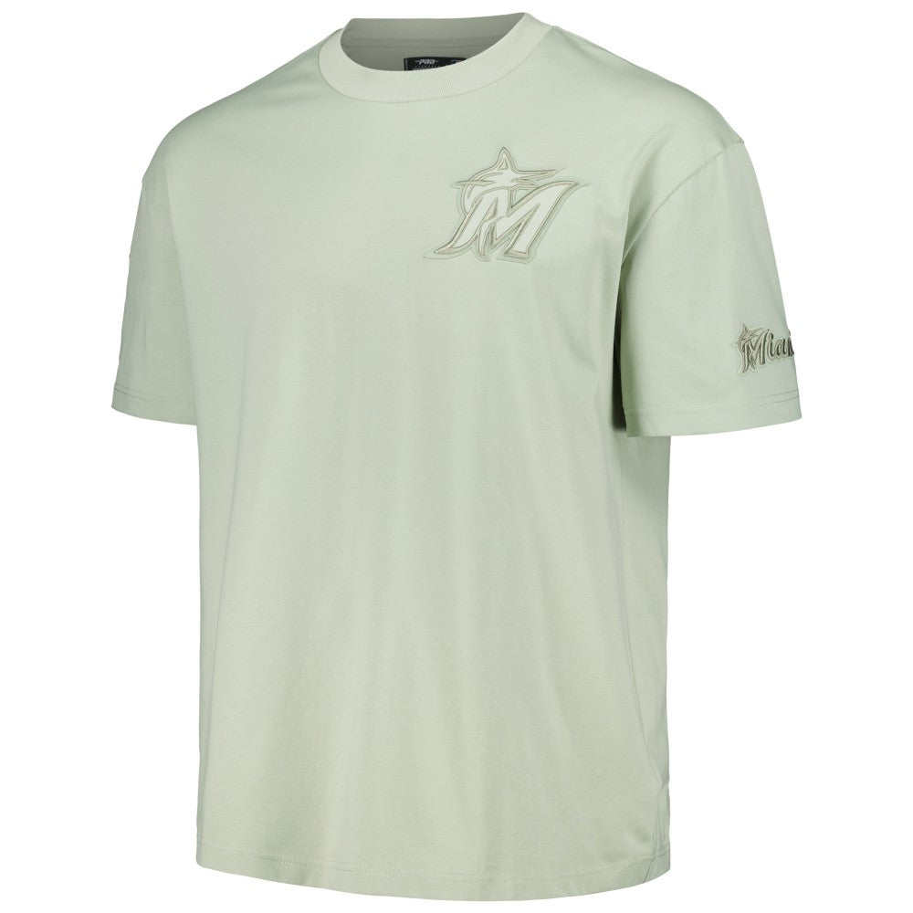 Miami Marlins Pro Standard Oversized Neutral CJ Dropped Shoulders T-Shirt - Mint - MLB Lifestyle