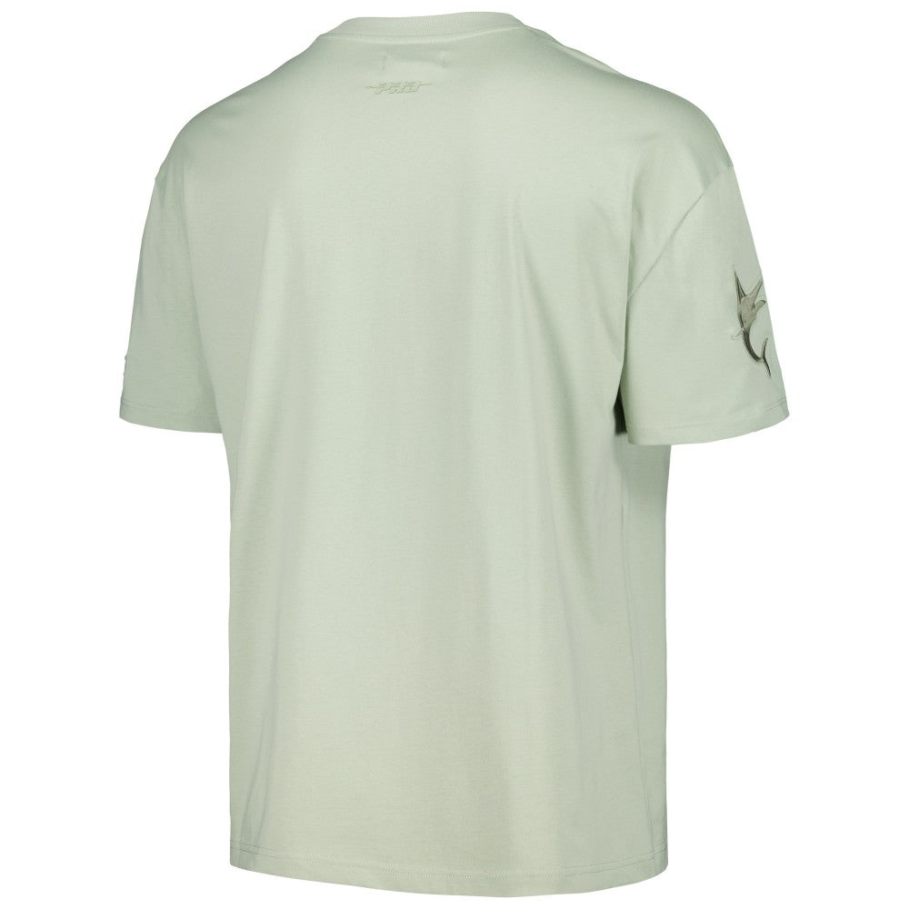 Miami Marlins Pro Standard Oversized Neutral CJ Dropped Shoulders T-Shirt - Mint - MLB Lifestyle