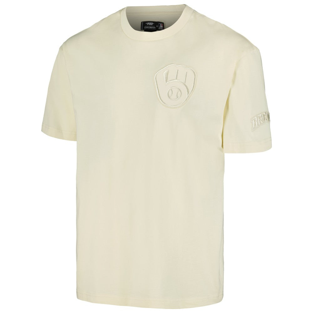 Milwaukee Brewers Pro Standard Oversized Neutral CJ Dropped Shoulders T-Shirt - Cream - MLB Online